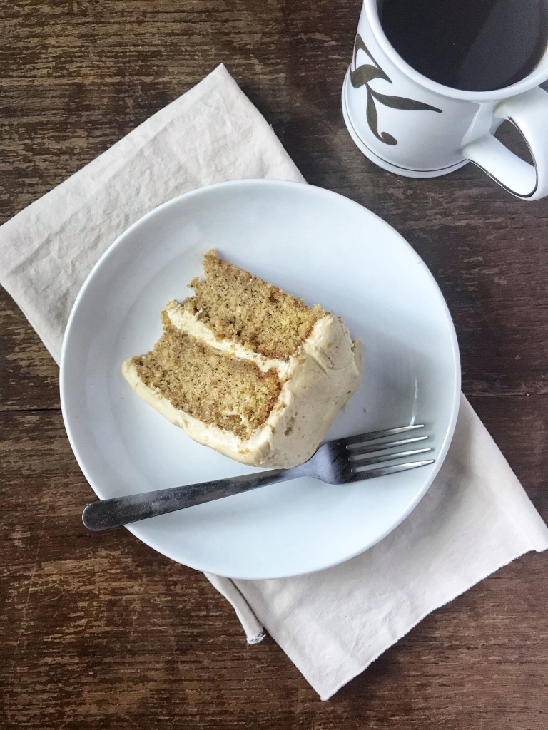 Photo of spice cake with brown sugar frosting